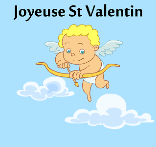 Gif animé joyeuse Saint Valentin cupidon